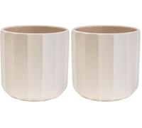 Ivyline Plant Pot Planter, Ceramic, Ivory/Off-White, Medium (Pack of 2)