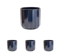 Ivyline Plant Pot Planter, Ceramic, Navy Blue, Small (Pack of 4)