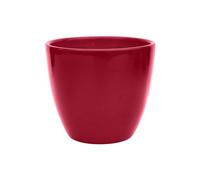 Ivyline Poinsettia Round Planter in Bordeaux - Indoor Stylish Flower Pot - Classic Elegant Planting Bowl - H17 x D20 cm