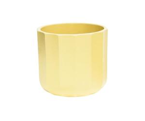 Ivyline Positano Geo Planter in Lemon - Waterproof, Sturdy and Durable - Stylish Decorative Round Indoor Ceramic Flower Houseplant Pot - H15cm x D15cm