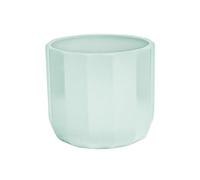 Ivyline Positano Geo Planter in Mint - Waterproof, Sturdy and Durable - Stylish Decorative Round Indoor Ceramic Flower Houseplant Pot - H15cm x D15cm