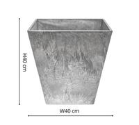 Ivyline Stone Ella Pot 40cm - Grey, Grey