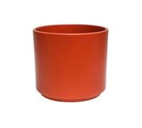 Ivyline Prague Planter in Cayenne with Waterproof Exterior and Cylindrical Shape - Matte Finished Flower Pot - Modern Home Decoration - H14.5 x D16 cm