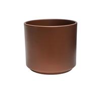 Ivyline Prague Planter in Mocha with Waterproof Exterior and Cylindrical Shape - Matte Finished Flower Pot - Modern Home Decoration - H13 x D13 cm