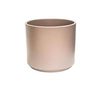 Ivyline Prague Planter in Taupe - Waterproof & Durable - Stylish Indoor Cylindrical Ceramic Flower Houseplant Pot with Matte Finish - H13cm x D13cm