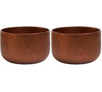 Ivyline Premium Planting Bowl in Copper with Timeless Design - Indoor Round Stylish Flower Pot - Classic Elegant Planter - H10 x D20 cm (Pack of 2)