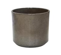 Ivyline Remi Reactive Glaze Cylinder Planter in Mocha - Waterproof and Durable - Stylish Round Indoor Ceramic Flower Houseplant Pot - H16cm x D16cm