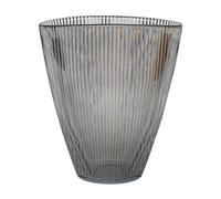 Ivyline Ribbed Vase - Charcoal