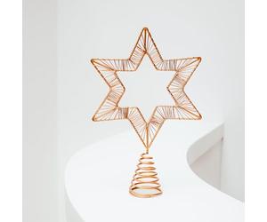 Ivyline Rigel Star Shaped Tree Topper in Copper with Durable Design - Christmas Seasonal Decoration - Festive Holiday Ornament - H23.5 x W14.5 cm