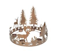Round Advent Forest Tealight Centrepiece Metal Copper H25Cm W33Cm D33Cm Ivyline Copper One Size