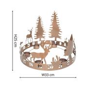 Ivyline Round Advent Forest Tealight Centrepiece Metal Copper H25Cm W33Cm D33Cm