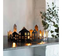 Round Advent Metal Black Tealight Centrepiece
