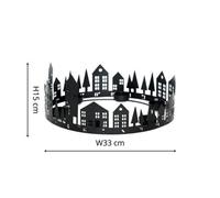 Ivyline Round Advent Tealight Centrepiece Metal Black H15Cm W33Cm D33Cm