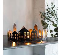Ivyline Round Advent Tealight Centrepiece Metal Black H15Cm W33Cm D33Cm Ivyline Black