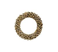 Ivyline Round Shaped Rattan Wreath in Natural - Lightweight & Hand Finished Door Ornament - Indoor/Outdoor Home Wall Decor - 40 cm Diameter