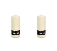 Ivyline S0073201037 Spaas Unscented Pillar Candle, ± 90 Hours, Ivory, 78mm Diameter, 200mm Height (Pack of 2)