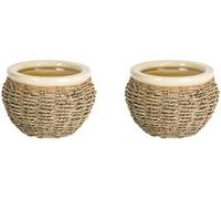 Ivyline Seagrass Pot Cover Natural 14Cm, one size (Pack of 2)