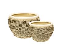 Ivyline Seagrass Pot Cover Nested (Set of 2) - Natural Ivyline Natural