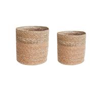 Ivyline Set Of 2 Seagrass Indoor Lined Planters (24338)
