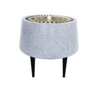 Ivyline Solis Water Feature On Black Legs With Light Display In Terrazzo And Brass