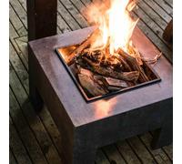 Ivyline Square Fire Pit & Square Console Granite Finish H40Cm W58Cm in Stone Ivyline Stone