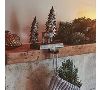 Ivyline Stocking Holder Deer Scene Antique Brass H19Cm W15Cm in Metallics Ivyline Metallics