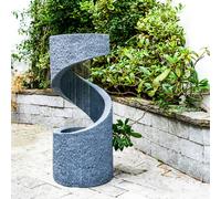 Ivyline Tall Spiral Water Feature With Led Lighting - Grey (24302)