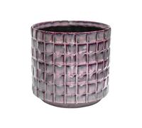 Ivyline Tarah Textured Glaze Planter in Blush - Durable and Stylish - Decorative Contemporary Indoor Ceramic Houseplant Flower Pot - H15cm x D16cm