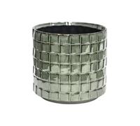 Ivyline Tarah Textured Glaze Planter in Sage - Durable and Stylish - Decorative Contemporary Indoor Ceramic Houseplant Flower Pot - H15cm x D16cm
