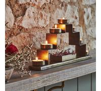 Ivyline Tealight Candle Holder with Décor Box in Antique Brass