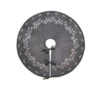 Ivyline Velvet Mistletoe Tree Skirt - Slate