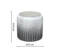 Ivyline Verre Frosted Ribbed Glass Atlantic Blue Planter H14Cm W15Cm