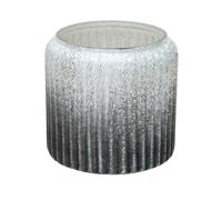 Ivyline Verre Frosted Ribbed Glass Planter - Atlantic blue - 15cm