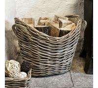 Ivyline Wicker Log Basket Oval Lined 55cm