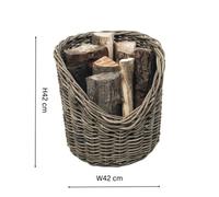 Ivyline Wicker Log Basket Round H42Cm D42Cm