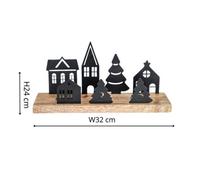 Ivyline Wooden Advent Candle Holder With Metal Accessories H24Cm D32Cm