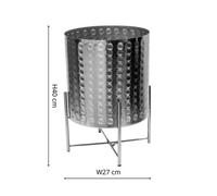 Ivyline Zendaya Silver Embossed Metal Planter With Stand H25Cm D25Cm