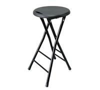 IvyLoutish 2428 Inch Round Plastic High Folding Bar Stool, Foldable Breakfast Chair with Handle, Counter Height Kitchen Stool for Adults Suitable for Garden, Camping, Party(Black,28inch70cm)