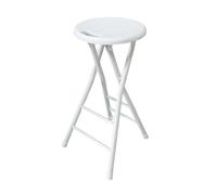 IvyLoutish 2428 Inch Round Plastic High Folding Bar Stool, Foldable Breakfast Chair with Handle, Counter Height Kitchen Stool for Adults Suitable for Garden, Camping, Party(White,28inch70cm)
