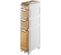 IvyLoutish 3/4/5 Tier Bathroom Floor Cabinet, Slim Rolling Storage Cart, Storage Accessories Floor Standing Cabinet for Bathroom, Waterproof Toilet Paper Storage Cabinet for Bathroom Bedroom Kitchen