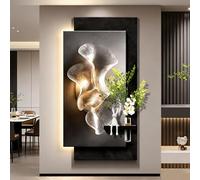 IvyLoutish 3D LED Wall Art, Handcrafted Natural Gravel Texture Abstract Wall Decor with LED Backlight, Vertical Wall Art for Living Room Entryway(B,120x60cm/47.2x23.6in)