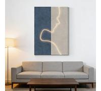 IvyLoutish 3D LED Wall Art, Sandstone Texture Abstract Face Profile Wall Decor with LED Strip Light, Vertical Wall Art for Living Room Bedroom(D,120 * 80cm/47.2 * 31.5in)