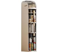 IvyLoutish 7 Inch Wide Bathroom Floor Cabinet Storage, 2/3/4-Tier Slim Toilet Paper Storage Cabinet with Clear Drawers and Casters, for Tiny Kitchen Laundry Living Room Toilet Gap Large Capacity