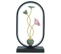 IvyLoutish Bedside Lamp, Oriental Retro Inspired Artisanal Night Light with 3-Step Dimmer, A Styling Accent for Bedroom, Living Room, Tea Table or Home Office Decor Push Button Switch C