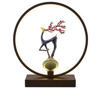 IvyLoutish Bedside Lamp, Oriental Retro Inspired Artisanal Night Light with 3-Step Dimmer, A Styling Accent for Bedroom, Living Room, Tea Table or Home Office Decor Push Button Switch C