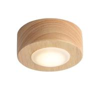 IvyLoutish Contemporary LED Wooden Ceiling Light, Modern Nordic recessed Lighting, dimmable Round Spotlight, Natural Wood/Walnut Finish, Ideal for Hallway, Living Room and Bedroom.(Wood)