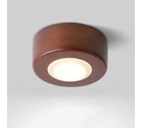IvyLoutish Contemporary LED Wooden Ceiling Light, Modern Nordic recessed Lighting, dimmable Round Spotlight, Natural Wood/Walnut Finish, Ideal for Hallway, Living Room and Bedroom.(Walnut)
