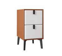 IvyLoutish Drawer Dresser Wood Bedside Table Mini Small Minimalist Modern Locker With Double Drawer Bedroom Cabinet Home Bedside Furniture Bedside Table,A