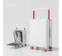 IvyLoutish Front Opening Mid-Mounted Wide Trolley Case Suitcase, Large Capacity Silent Caster Wheels PC Hardside and Light Material Suitable for Men And Women, Both for Business and Travel