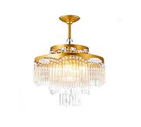 IvyLoutish Lamp round Crystal Chandelier,Living Room Lighting with Clear Crystal Lamp Shade Ceiling Lights for Dining Room Bedroom Kitchen Barden-55 * 55Cm Lamp/Den/45 * 55Cm